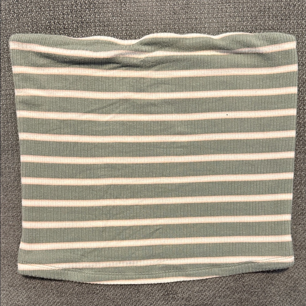 American Eagle Outfitters Green and White Striped Top